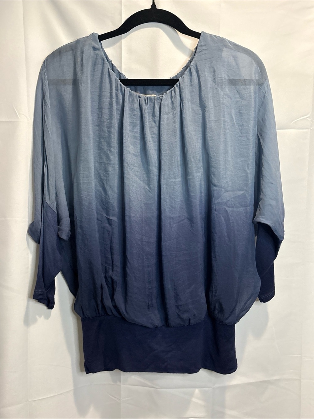 Women's Ombre Navy-To-Light Blue Blouson Tunic
